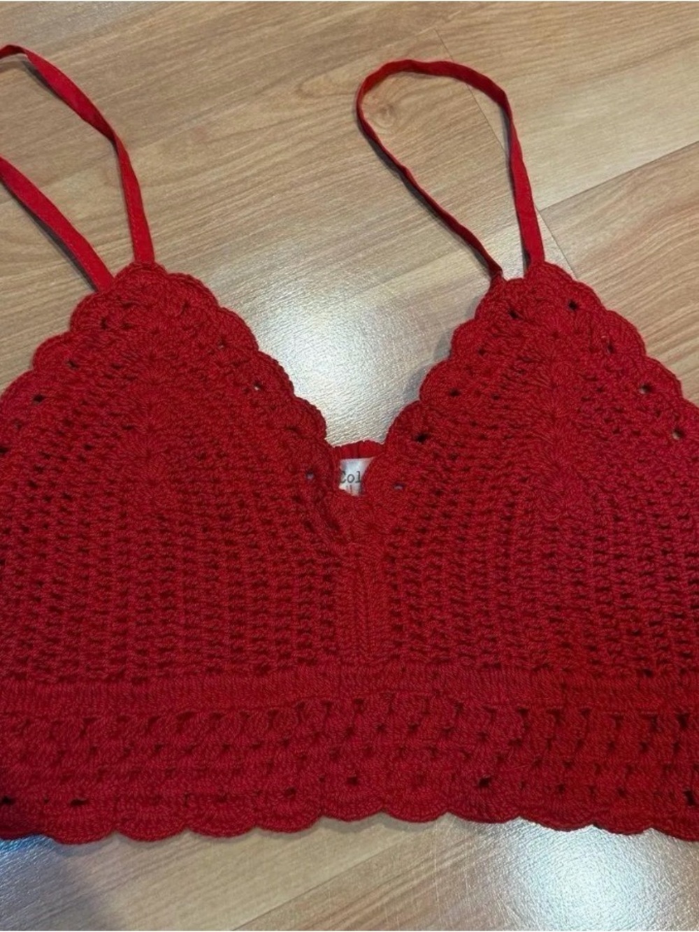 Red Crochet Bralette Top - Unbranded